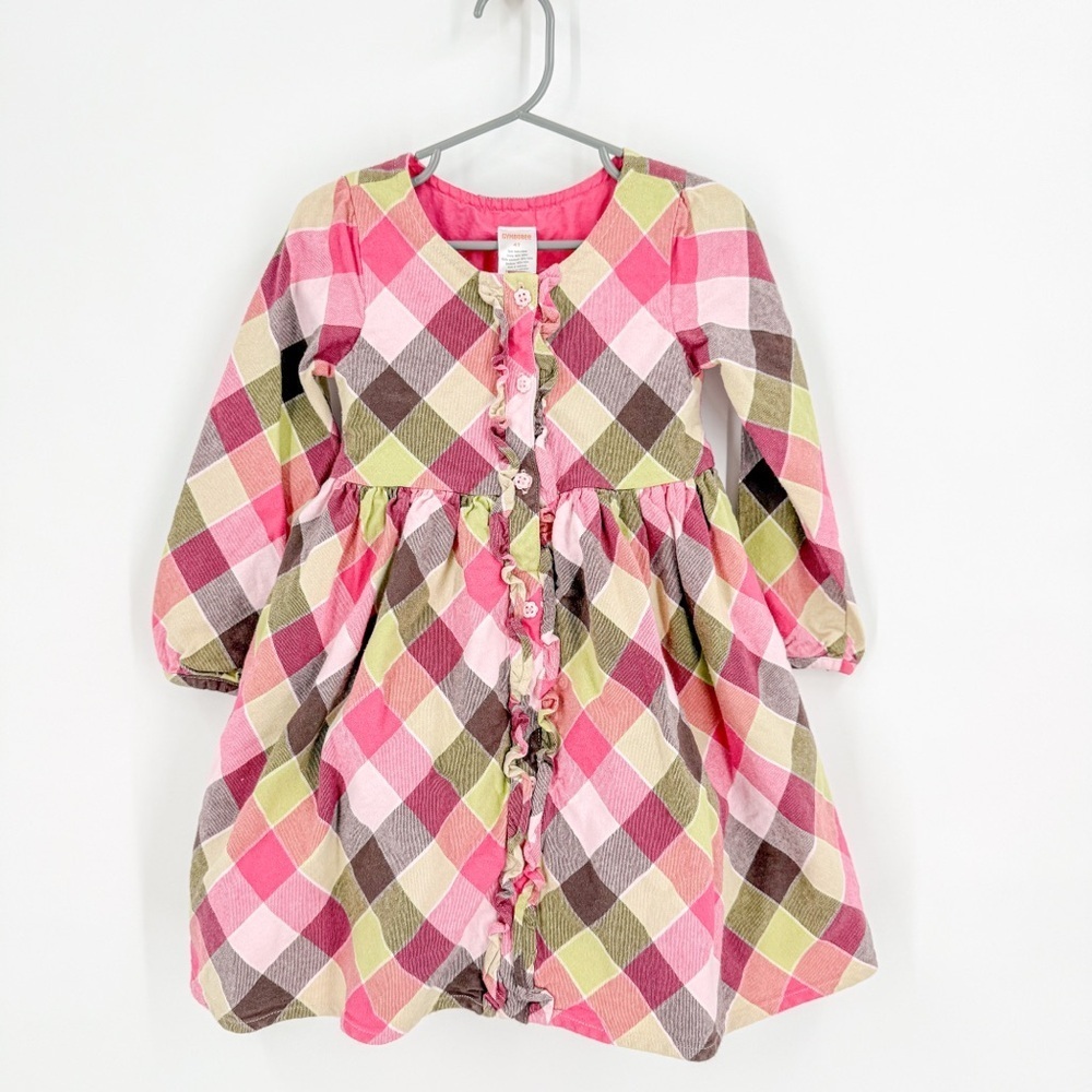 Gymboree Pink and Brown Puff Sleeve Dress